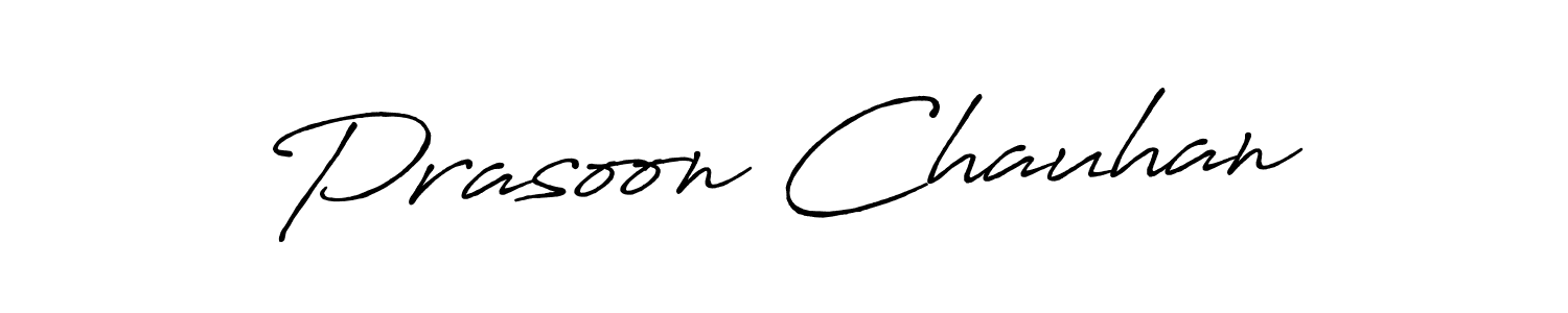 Prasoon Chauhan stylish signature style. Best Handwritten Sign (Antro_Vectra_Bolder) for my name. Handwritten Signature Collection Ideas for my name Prasoon Chauhan. Prasoon Chauhan signature style 7 images and pictures png