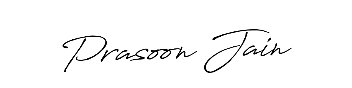 How to make Prasoon Jain name signature. Use Antro_Vectra_Bolder style for creating short signs online. This is the latest handwritten sign. Prasoon Jain signature style 7 images and pictures png