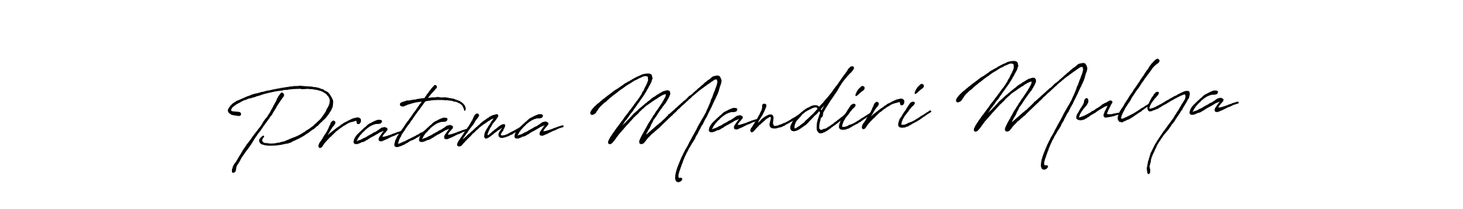 Make a beautiful signature design for name Pratama Mandiri Mulya. With this signature (Antro_Vectra_Bolder) style, you can create a handwritten signature for free. Pratama Mandiri Mulya signature style 7 images and pictures png