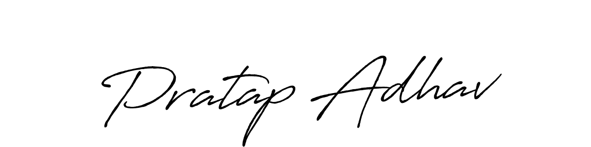 Design your own signature with our free online signature maker. With this signature software, you can create a handwritten (Antro_Vectra_Bolder) signature for name Pratap Adhav. Pratap Adhav signature style 7 images and pictures png