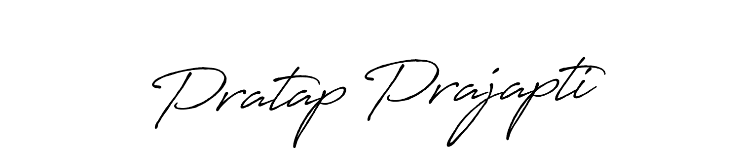 Make a beautiful signature design for name Pratap Prajapti. With this signature (Antro_Vectra_Bolder) style, you can create a handwritten signature for free. Pratap Prajapti signature style 7 images and pictures png