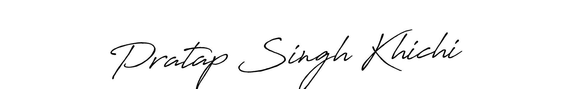 Use a signature maker to create a handwritten signature online. With this signature software, you can design (Antro_Vectra_Bolder) your own signature for name Pratap Singh Khichi. Pratap Singh Khichi signature style 7 images and pictures png