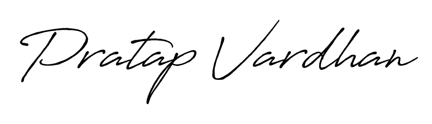 Download transparent PNG signature for name Pratap Vardhan styled with Antro_Vectra_Bolder font. Ready to paste directly into PDF and Word agreements. Pratap Vardhan signature style 7 images and pictures png