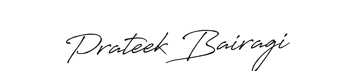 How to make Prateek Bairagi name signature. Use Antro_Vectra_Bolder style for creating short signs online. This is the latest handwritten sign. Prateek Bairagi signature style 7 images and pictures png