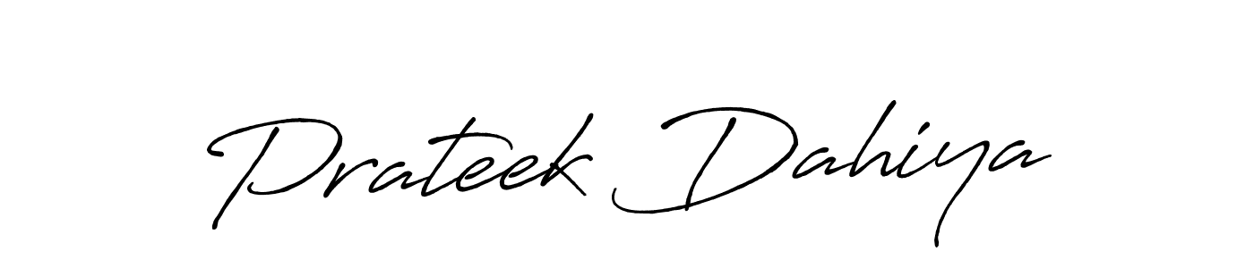 Also we have Prateek Dahiya name is the best signature style. Create professional handwritten signature collection using Antro_Vectra_Bolder autograph style. Prateek Dahiya signature style 7 images and pictures png