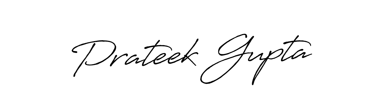 Create a beautiful signature design for name Prateek Gupta. With this signature (Antro_Vectra_Bolder) fonts, you can make a handwritten signature for free. Prateek Gupta signature style 7 images and pictures png