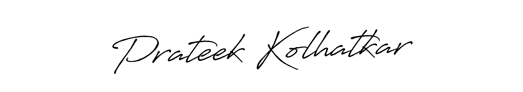 You should practise on your own different ways (Antro_Vectra_Bolder) to write your name (Prateek Kolhatkar) in signature. don't let someone else do it for you. Prateek Kolhatkar signature style 7 images and pictures png