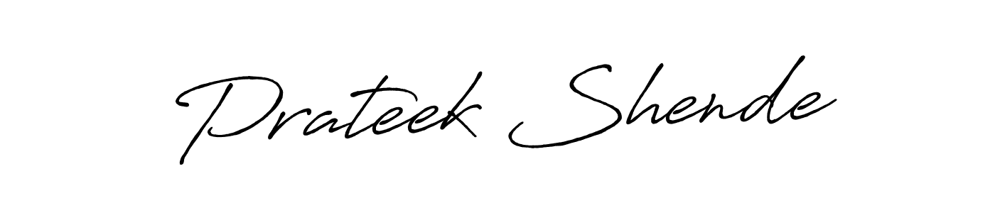 The best way (Antro_Vectra_Bolder) to make a short signature is to pick only two or three words in your name. The name Prateek Shende include a total of six letters. For converting this name. Prateek Shende signature style 7 images and pictures png