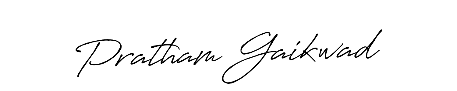Create a beautiful signature design for name Pratham Gaikwad. With this signature (Antro_Vectra_Bolder) fonts, you can make a handwritten signature for free. Pratham Gaikwad signature style 7 images and pictures png