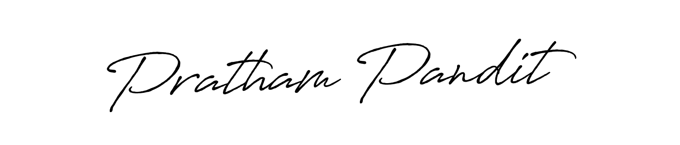 Create a beautiful signature design for name Pratham Pandit. With this signature (Antro_Vectra_Bolder) fonts, you can make a handwritten signature for free. Pratham Pandit signature style 7 images and pictures png