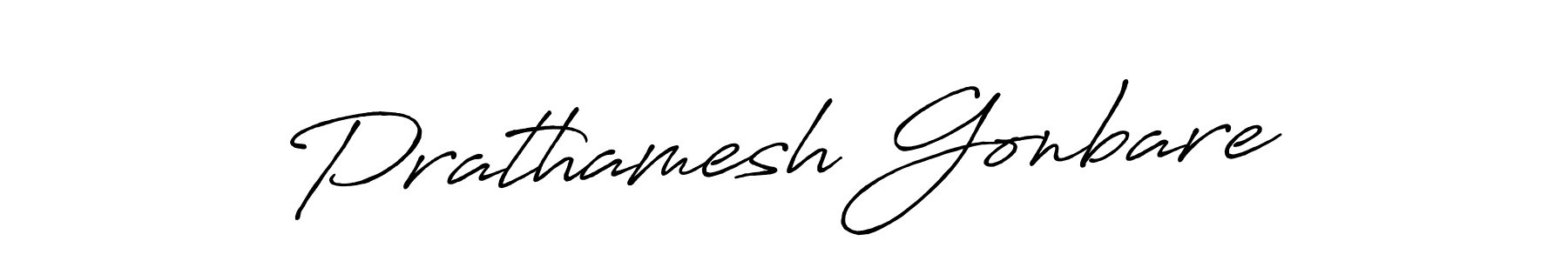 How to make Prathamesh Gonbare name signature. Use Antro_Vectra_Bolder style for creating short signs online. This is the latest handwritten sign. Prathamesh Gonbare signature style 7 images and pictures png