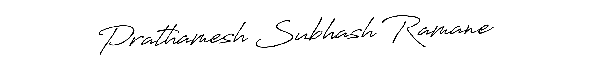 How to make Prathamesh Subhash Ramane name signature. Use Antro_Vectra_Bolder style for creating short signs online. This is the latest handwritten sign. Prathamesh Subhash Ramane signature style 7 images and pictures png