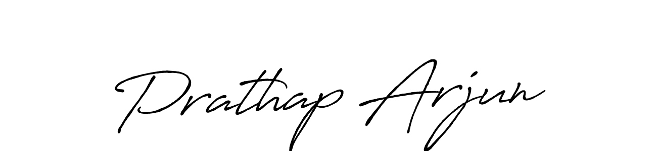 How to make Prathap Arjun name signature. Use Antro_Vectra_Bolder style for creating short signs online. This is the latest handwritten sign. Prathap Arjun signature style 7 images and pictures png