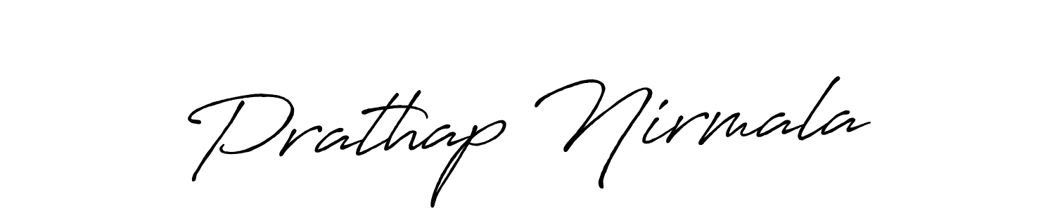 Also You can easily find your signature by using the search form. We will create Prathap Nirmala name handwritten signature images for you free of cost using Antro_Vectra_Bolder sign style. Prathap Nirmala signature style 7 images and pictures png