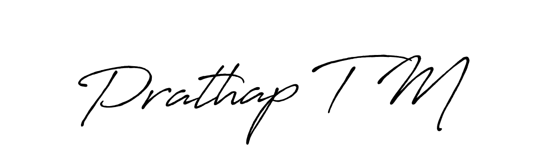 How to make Prathap T M name signature. Use Antro_Vectra_Bolder style for creating short signs online. This is the latest handwritten sign. Prathap T M signature style 7 images and pictures png
