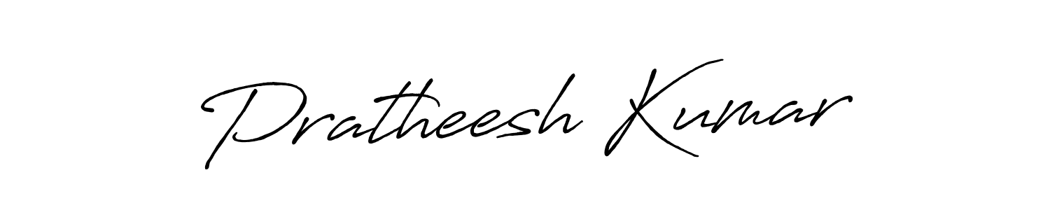 Create a beautiful signature design for name Pratheesh Kumar. With this signature (Antro_Vectra_Bolder) fonts, you can make a handwritten signature for free. Pratheesh Kumar signature style 7 images and pictures png