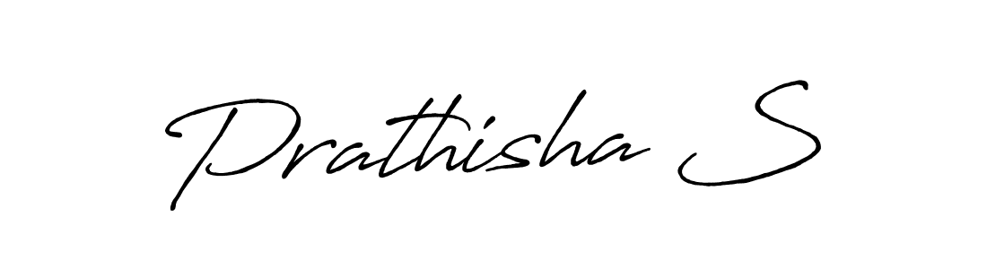 How to make Prathisha S name signature. Use Antro_Vectra_Bolder style for creating short signs online. This is the latest handwritten sign. Prathisha S signature style 7 images and pictures png