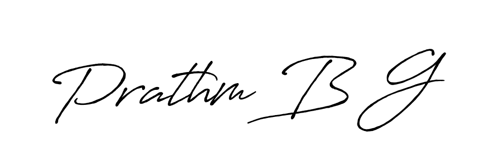 The best way (Antro_Vectra_Bolder) to make a short signature is to pick only two or three words in your name. The name Prathm B G include a total of six letters. For converting this name. Prathm B G signature style 7 images and pictures png