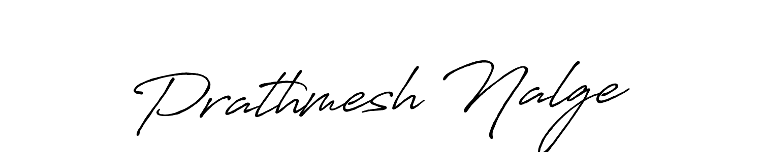 How to make Prathmesh Nalge name signature. Use Antro_Vectra_Bolder style for creating short signs online. This is the latest handwritten sign. Prathmesh Nalge signature style 7 images and pictures png