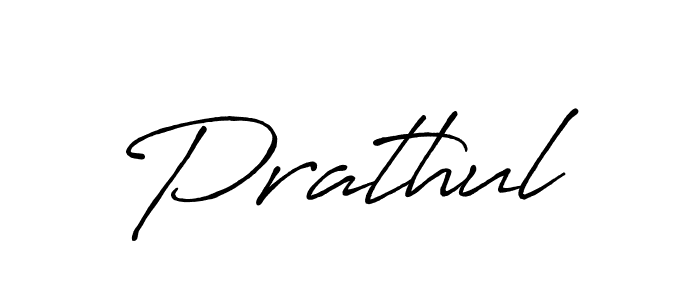 Use a signature maker to create a handwritten signature online. With this signature software, you can design (Antro_Vectra_Bolder) your own signature for name Prathul. Prathul signature style 7 images and pictures png