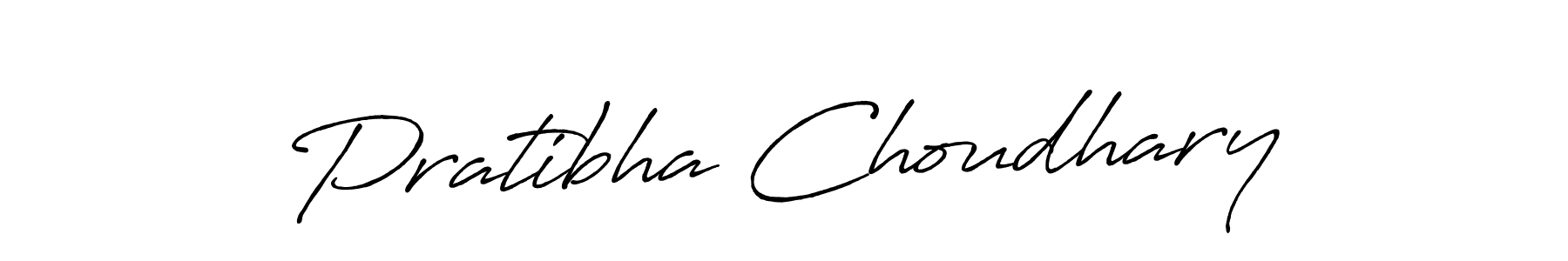 How to make Pratibha Choudhary name signature. Use Antro_Vectra_Bolder style for creating short signs online. This is the latest handwritten sign. Pratibha Choudhary signature style 7 images and pictures png