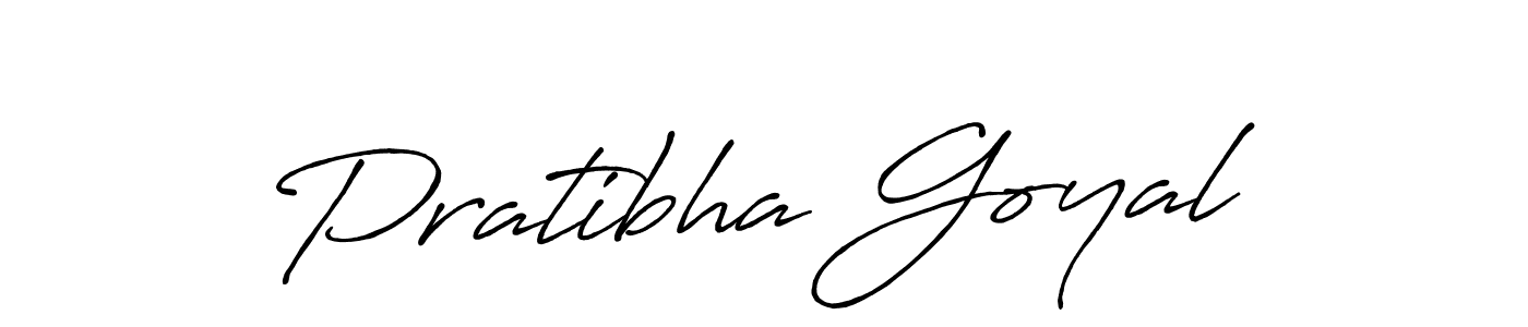 How to make Pratibha Goyal name signature. Use Antro_Vectra_Bolder style for creating short signs online. This is the latest handwritten sign. Pratibha Goyal signature style 7 images and pictures png