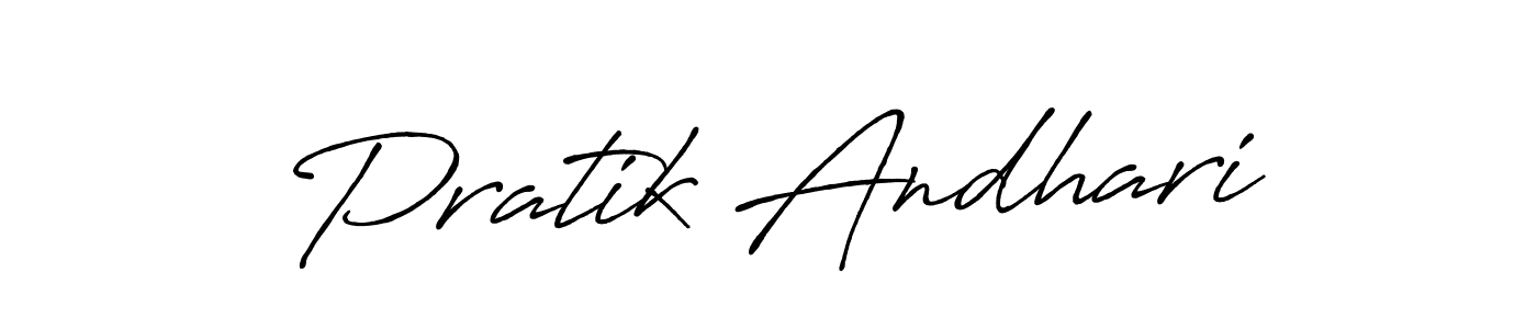 Design your own signature with our free online signature maker. With this signature software, you can create a handwritten (Antro_Vectra_Bolder) signature for name Pratik Andhari. Pratik Andhari signature style 7 images and pictures png