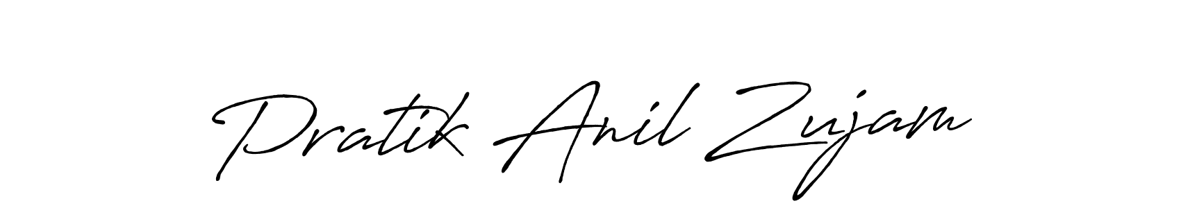 You should practise on your own different ways (Antro_Vectra_Bolder) to write your name (Pratik Anil Zujam) in signature. don't let someone else do it for you. Pratik Anil Zujam signature style 7 images and pictures png