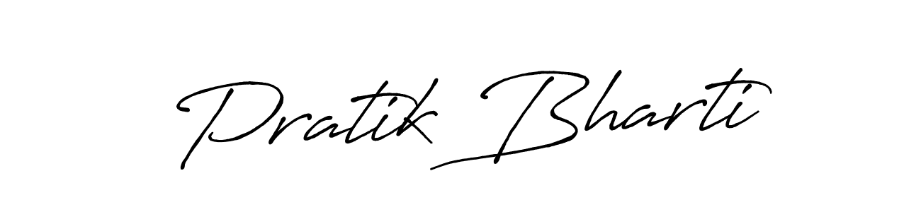 The best way (Antro_Vectra_Bolder) to make a short signature is to pick only two or three words in your name. The name Pratik Bharti include a total of six letters. For converting this name. Pratik Bharti signature style 7 images and pictures png