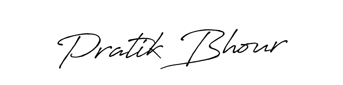 Make a beautiful signature design for name Pratik Bhour. With this signature (Antro_Vectra_Bolder) style, you can create a handwritten signature for free. Pratik Bhour signature style 7 images and pictures png