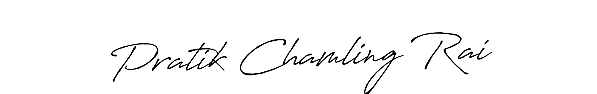 Make a short Pratik Chamling Rai signature style. Manage your documents anywhere anytime using Antro_Vectra_Bolder. Create and add eSignatures, submit forms, share and send files easily. Pratik Chamling Rai signature style 7 images and pictures png