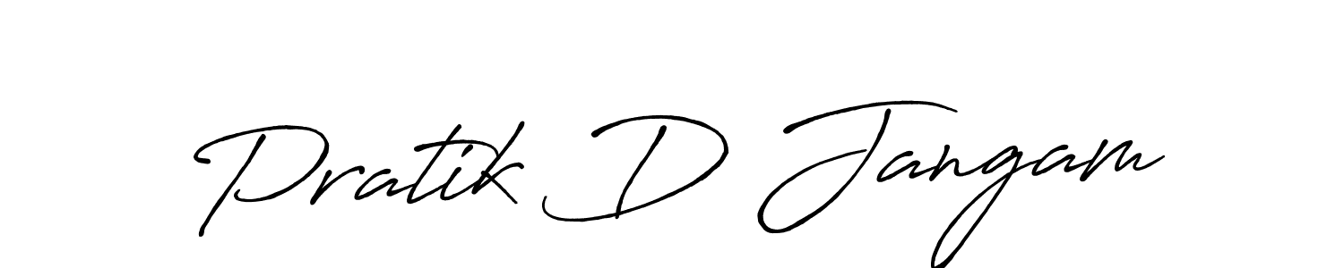 The best way (Antro_Vectra_Bolder) to make a short signature is to pick only two or three words in your name. The name Pratik D Jangam include a total of six letters. For converting this name. Pratik D Jangam signature style 7 images and pictures png