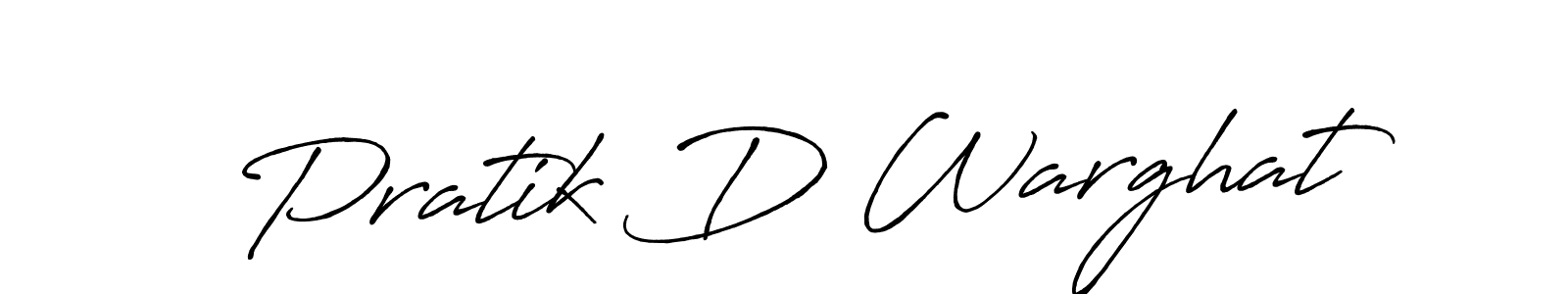 How to make Pratik D Warghat name signature. Use Antro_Vectra_Bolder style for creating short signs online. This is the latest handwritten sign. Pratik D Warghat signature style 7 images and pictures png