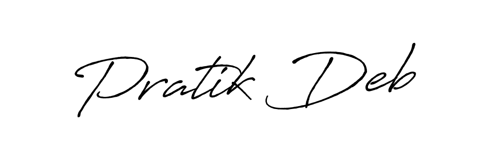 The best way (Antro_Vectra_Bolder) to make a short signature is to pick only two or three words in your name. The name Pratik Deb include a total of six letters. For converting this name. Pratik Deb signature style 7 images and pictures png