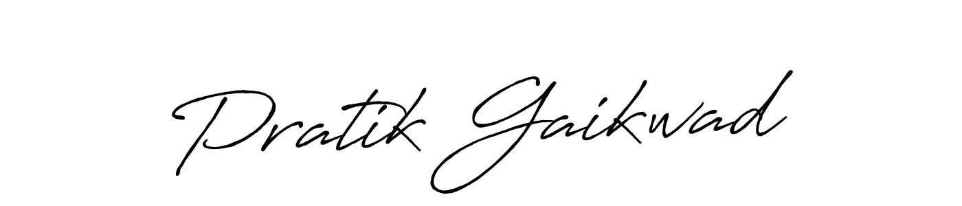 Make a beautiful signature design for name Pratik Gaikwad. With this signature (Antro_Vectra_Bolder) style, you can create a handwritten signature for free. Pratik Gaikwad signature style 7 images and pictures png