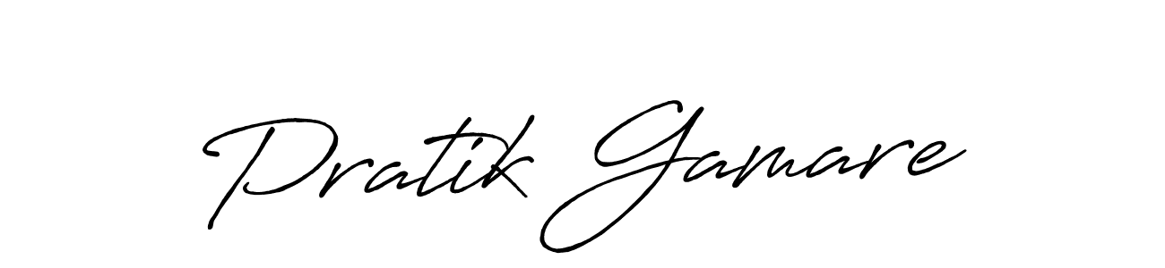 Pratik Gamare stylish signature style. Best Handwritten Sign (Antro_Vectra_Bolder) for my name. Handwritten Signature Collection Ideas for my name Pratik Gamare. Pratik Gamare signature style 7 images and pictures png