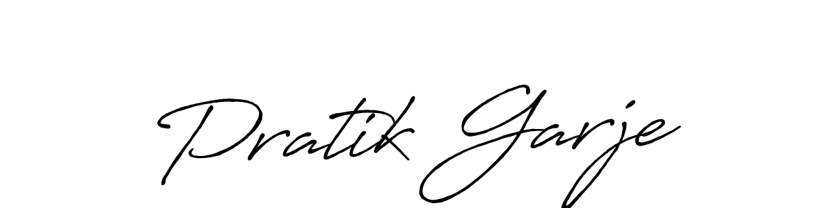 Use a signature maker to create a handwritten signature online. With this signature software, you can design (Antro_Vectra_Bolder) your own signature for name Pratik Garje. Pratik Garje signature style 7 images and pictures png