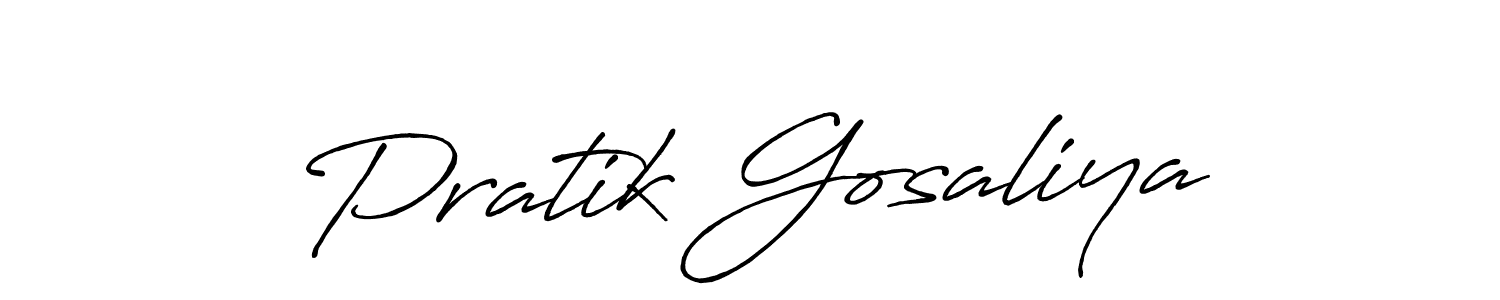 How to make Pratik Gosaliya signature? Antro_Vectra_Bolder is a professional autograph style. Create handwritten signature for Pratik Gosaliya name. Pratik Gosaliya signature style 7 images and pictures png