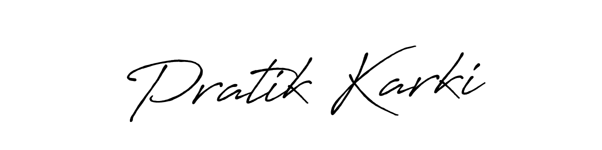 It looks lik you need a new signature style for name Pratik Karki. Design unique handwritten (Antro_Vectra_Bolder) signature with our free signature maker in just a few clicks. Pratik Karki signature style 7 images and pictures png