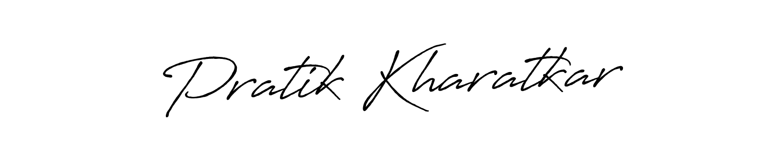 How to make Pratik Kharatkar name signature. Use Antro_Vectra_Bolder style for creating short signs online. This is the latest handwritten sign. Pratik Kharatkar signature style 7 images and pictures png