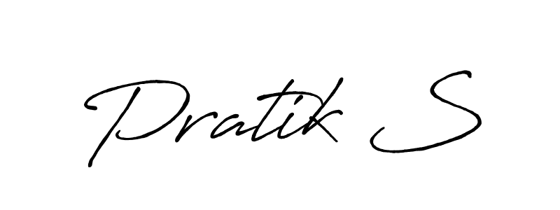 Also You can easily find your signature by using the search form. We will create Pratik S name handwritten signature images for you free of cost using Antro_Vectra_Bolder sign style. Pratik S signature style 7 images and pictures png