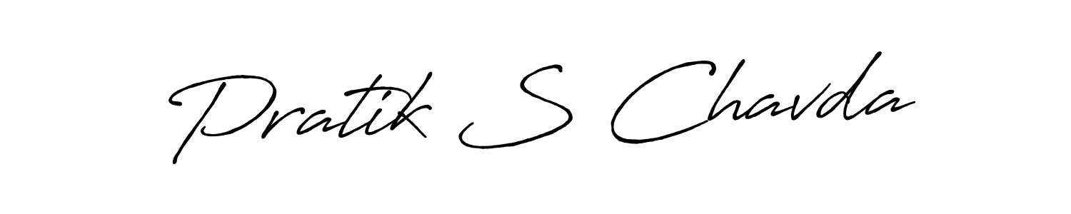 The best way (Antro_Vectra_Bolder) to make a short signature is to pick only two or three words in your name. The name Pratik S Chavda include a total of six letters. For converting this name. Pratik S Chavda signature style 7 images and pictures png