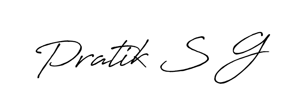 It looks lik you need a new signature style for name Pratik S G. Design unique handwritten (Antro_Vectra_Bolder) signature with our free signature maker in just a few clicks. Pratik S G signature style 7 images and pictures png