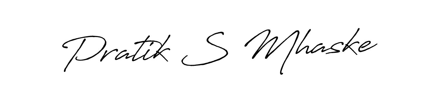 How to make Pratik S Mhaske name signature. Use Antro_Vectra_Bolder style for creating short signs online. This is the latest handwritten sign. Pratik S Mhaske signature style 7 images and pictures png