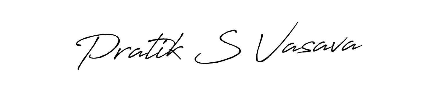 Make a beautiful signature design for name Pratik S Vasava. With this signature (Antro_Vectra_Bolder) style, you can create a handwritten signature for free. Pratik S Vasava signature style 7 images and pictures png