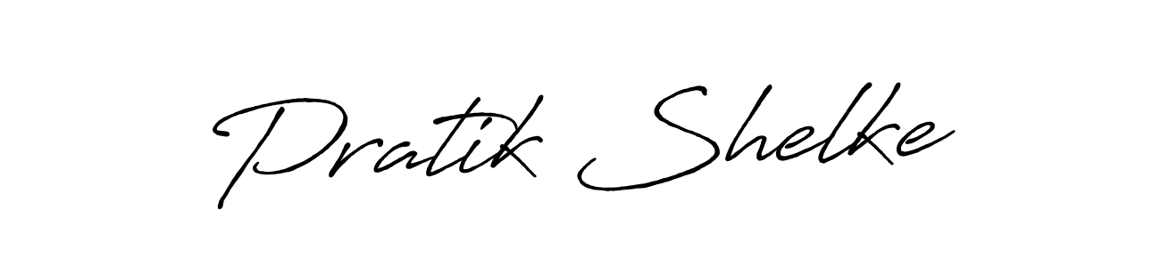 How to make Pratik Shelke name signature. Use Antro_Vectra_Bolder style for creating short signs online. This is the latest handwritten sign. Pratik Shelke signature style 7 images and pictures png