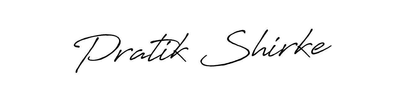 How to make Pratik Shirke name signature. Use Antro_Vectra_Bolder style for creating short signs online. This is the latest handwritten sign. Pratik Shirke signature style 7 images and pictures png