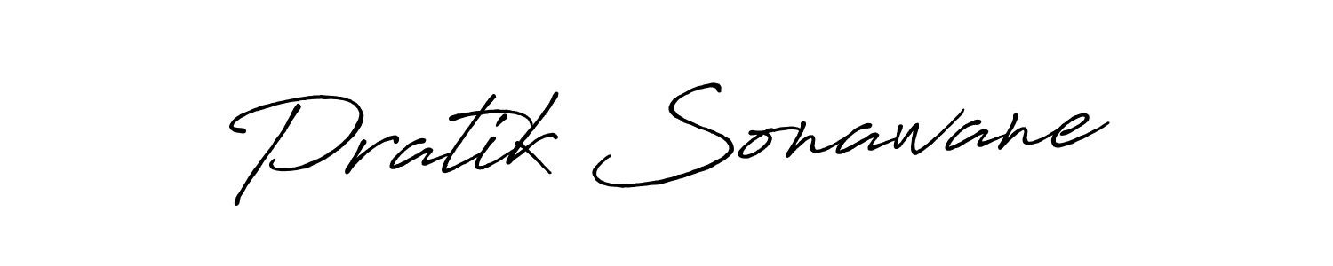 How to make Pratik Sonawane name signature. Use Antro_Vectra_Bolder style for creating short signs online. This is the latest handwritten sign. Pratik Sonawane signature style 7 images and pictures png