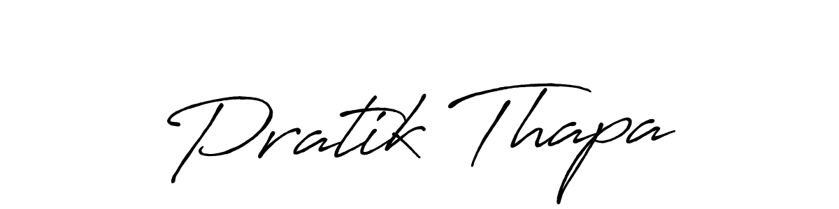 Create a beautiful signature design for name Pratik Thapa. With this signature (Antro_Vectra_Bolder) fonts, you can make a handwritten signature for free. Pratik Thapa signature style 7 images and pictures png