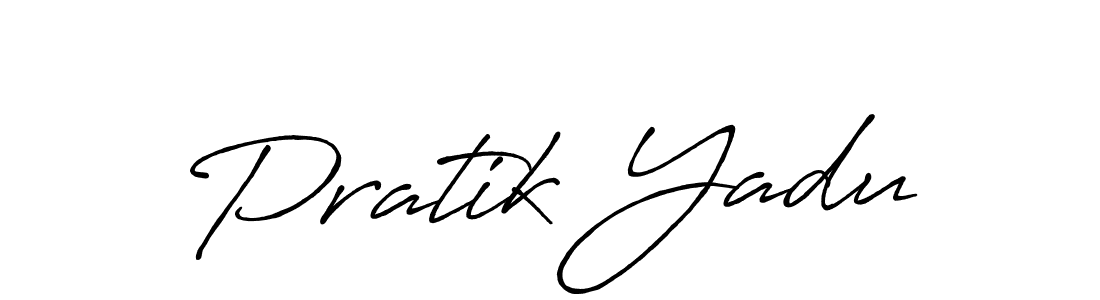 Pratik Yadu stylish signature style. Best Handwritten Sign (Antro_Vectra_Bolder) for my name. Handwritten Signature Collection Ideas for my name Pratik Yadu. Pratik Yadu signature style 7 images and pictures png